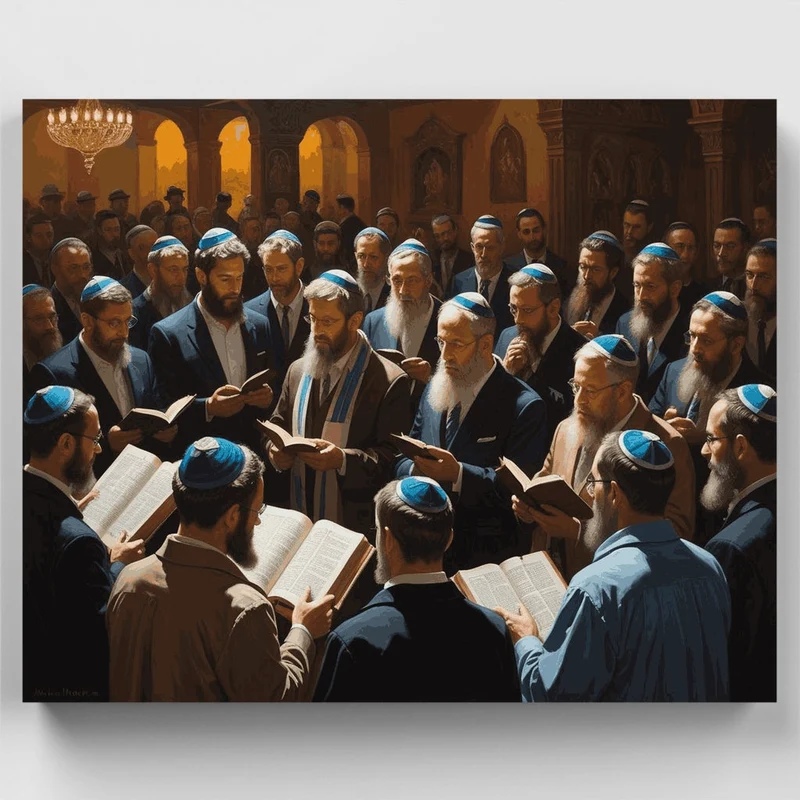 Jewish Prayer Gathering - Paint by Numbers Kit
