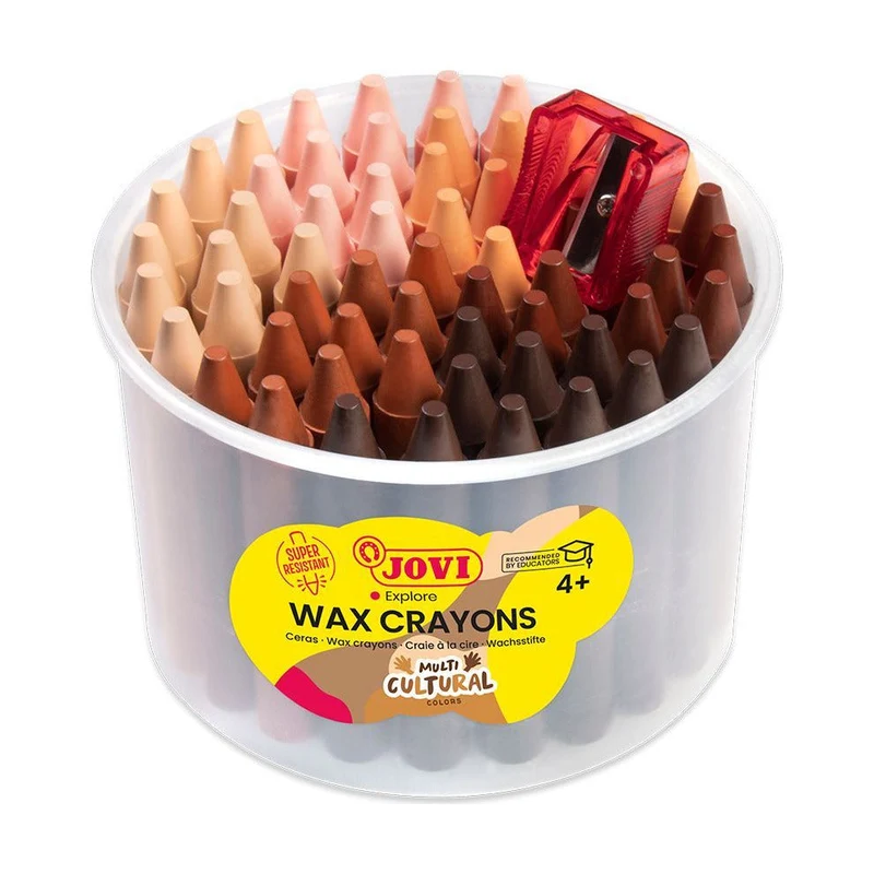 Кръгли восъчни пастели JOVI Jumbo телесни тонове - комплект 60 бр. с острилка