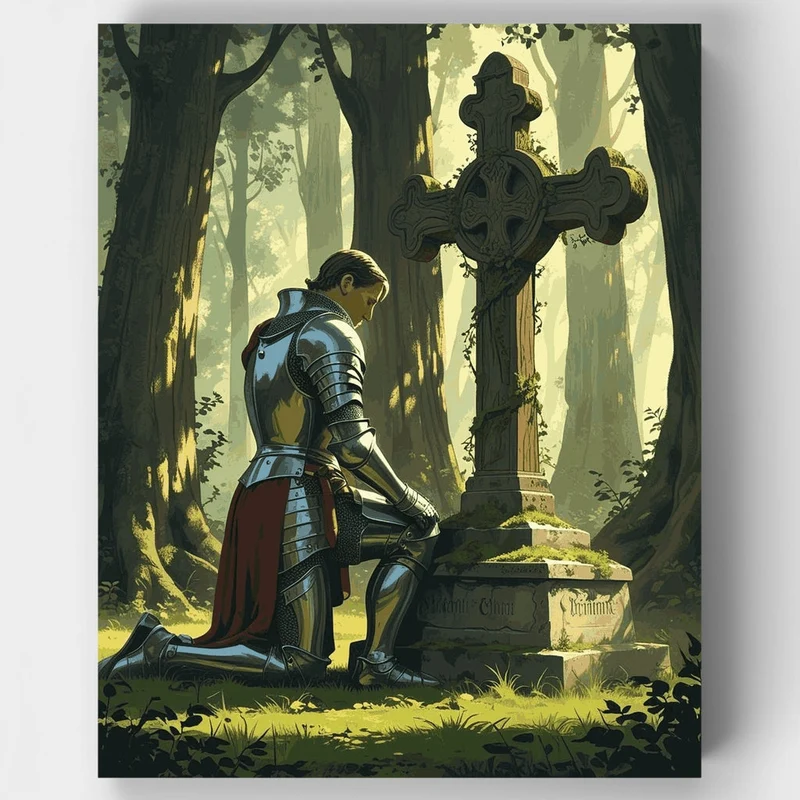Knight's Prayer - Paint by Numbers Kit