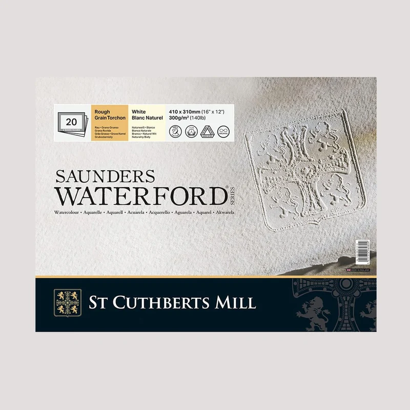 Aquarellblock CANSON St Cuthberts Saunders Rough 300 g/m² weiß 23 x 31 cm - 12 Blatt