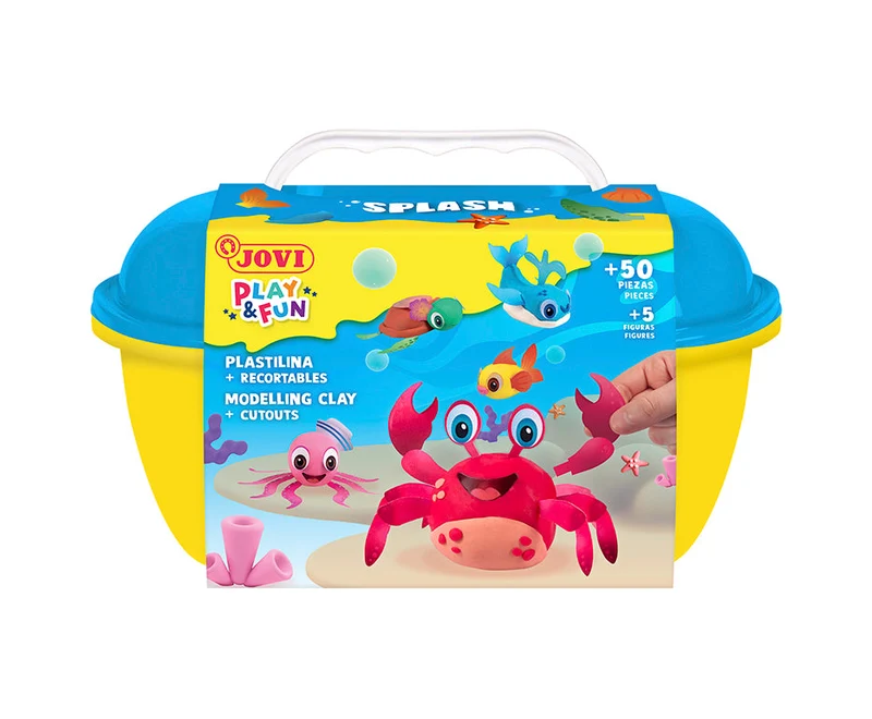 Knetmasse-Set JOVI Play&Fun Splash 360 g im Koffer