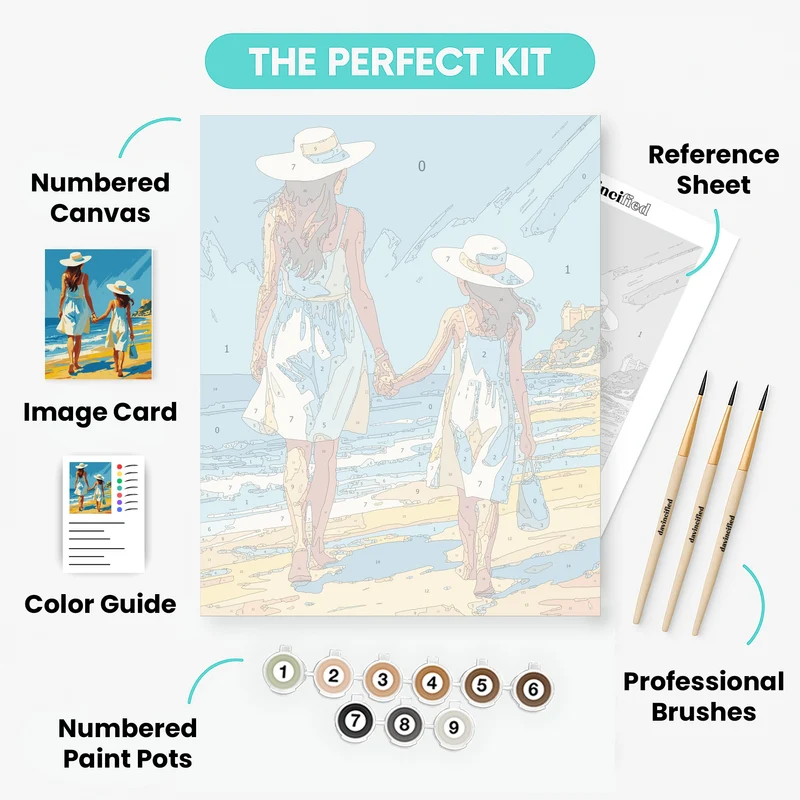 Beach Walk Together - Paint by Numbers Kit