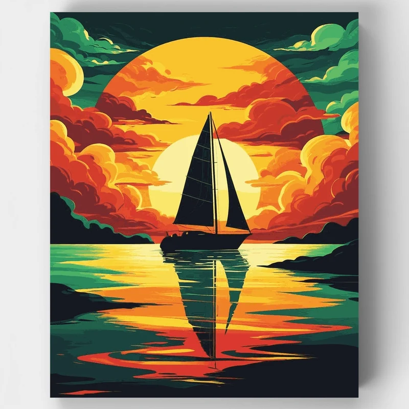 Sunset Sailing - Paint by Numbers Kit