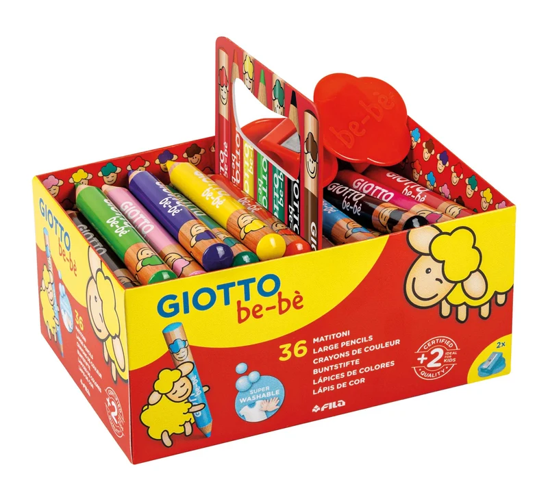 Dicke runde Buntstifte GIOTTO be-bè Schulpackung