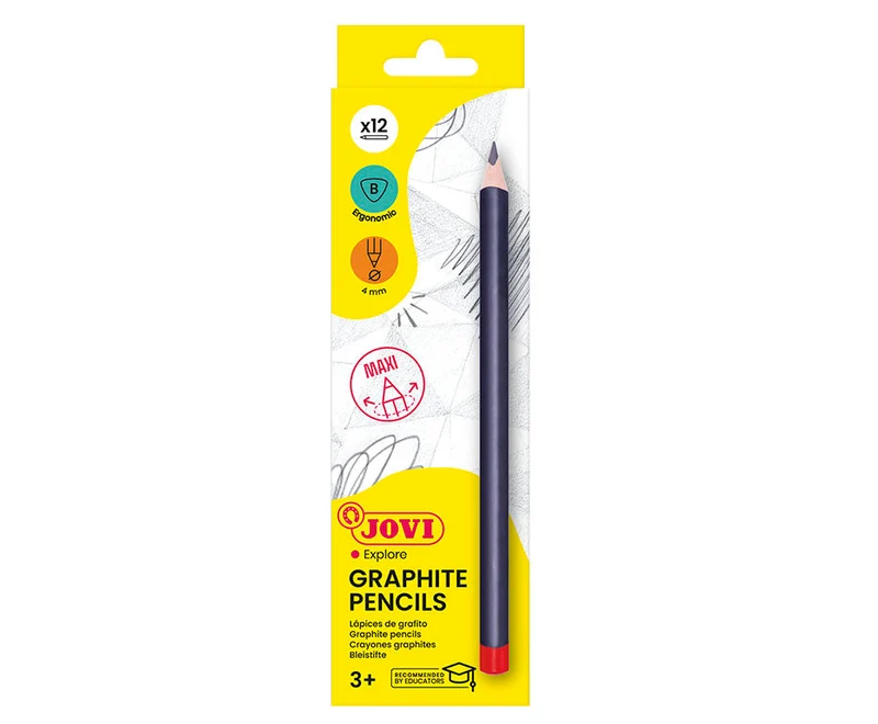 Matite di grafite triangolari JOVI B - 12 pz