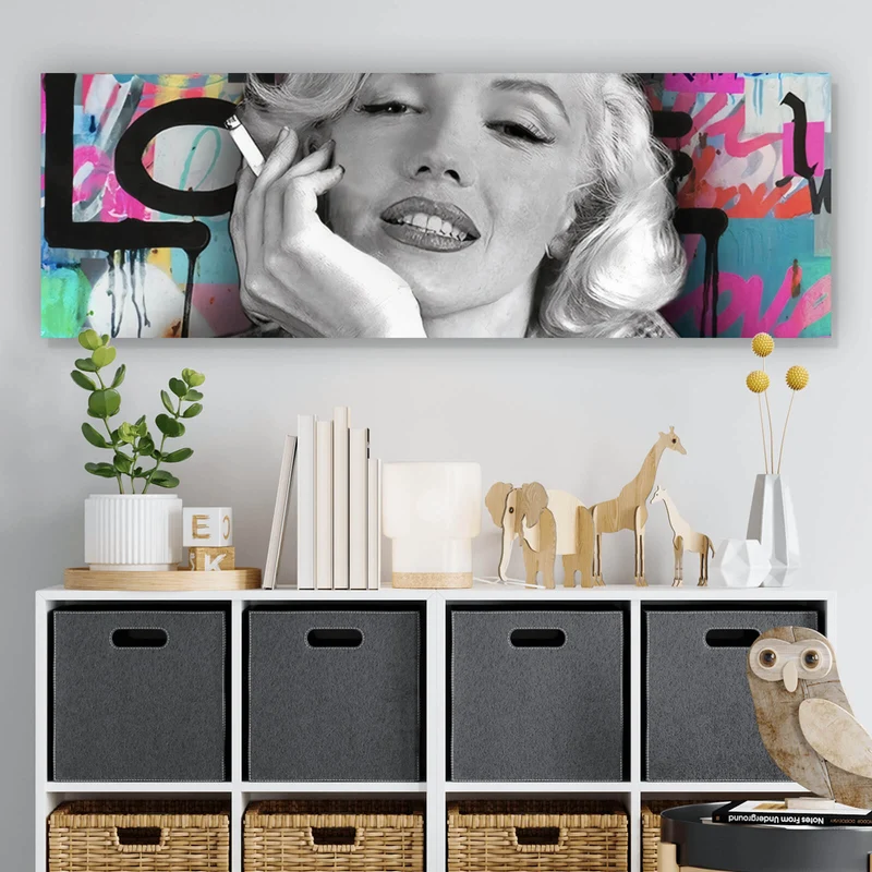 Aluminiumbild gebürstet Marilyn Portrait Pop Art Panorama