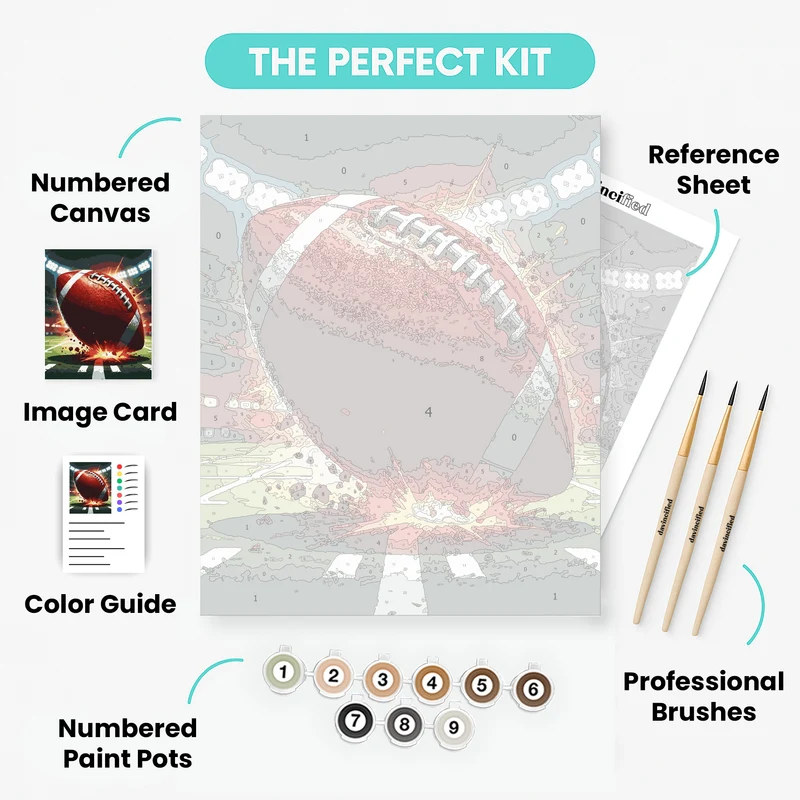 Dynamic Football Impact - Paint by Numbers Kit