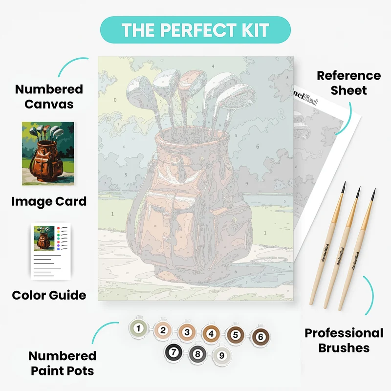 Vintage Golf Bag - Paint by Numbers Kit