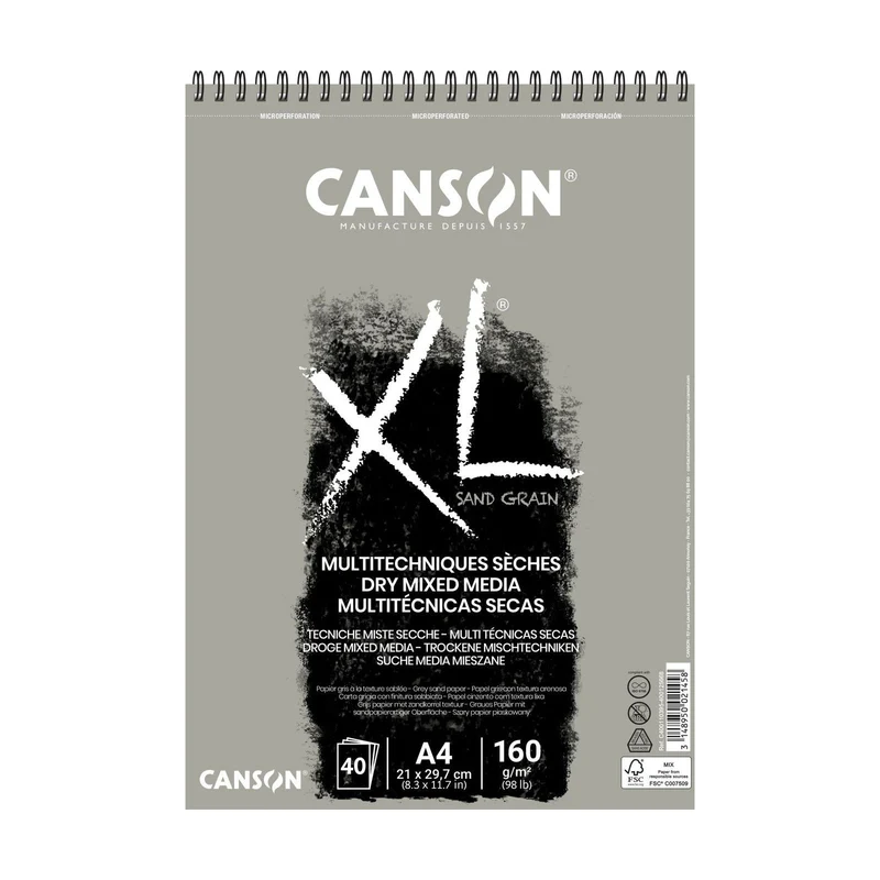 Skicovací blok CANSON XL Touch sivi 160 g/m² A4 – A3 - 40 listova