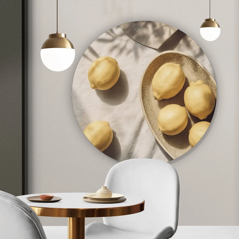 Aluminiumbild gebürstet Where Lemons grow life is sweet Kreis