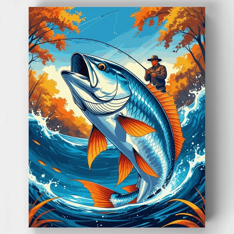 Autumn Fishing Adventure - Paint by Numbers Kit