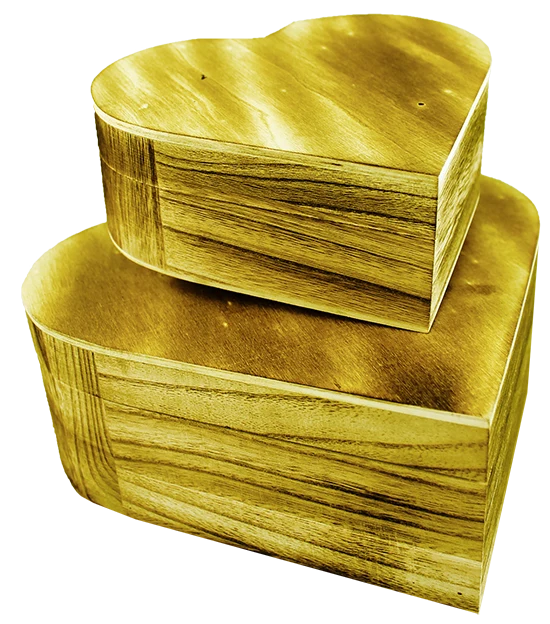Holzschatullen in Herzform Pentart, 2er-Set (22 x 19 x 8 cm)