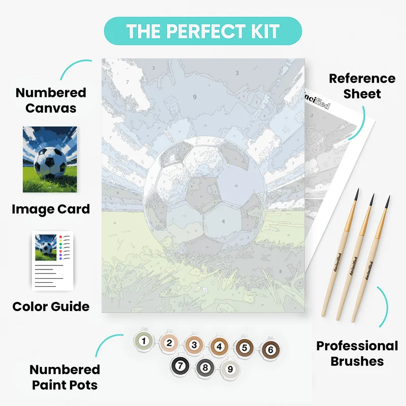 Soccer Ball on Field - Paint by Numbers Kit