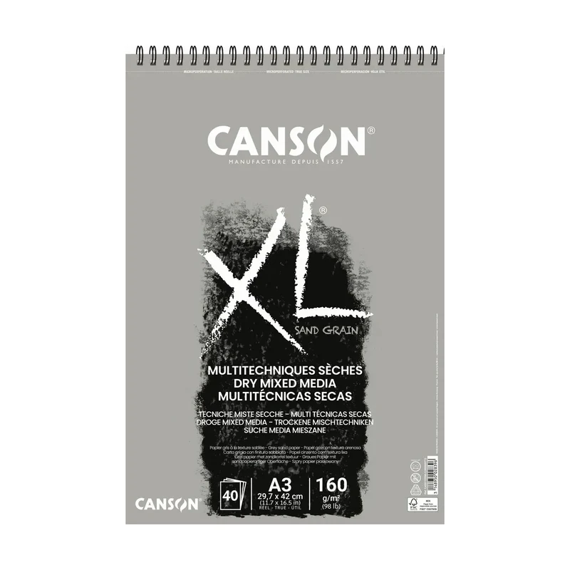 Skicovací blok CANSON XL Touch sivý 160 g/m² A4 – A3 - 40 listov