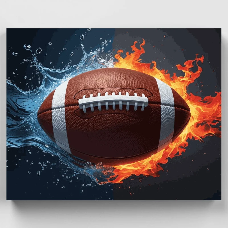 Fire and Water Football - Paint by Numbers Kit