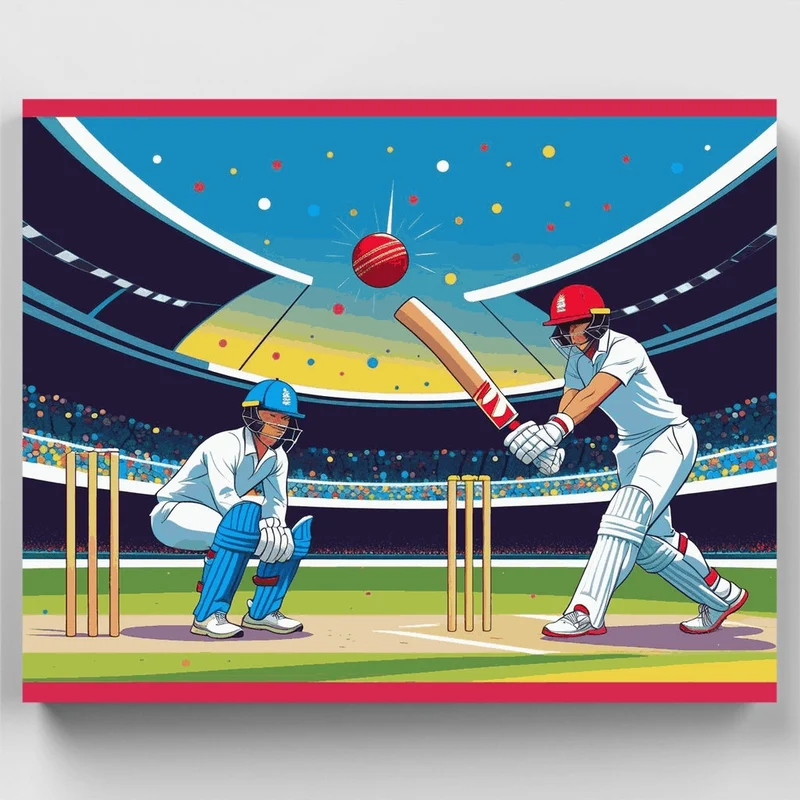 Cricket Match - Paint by Numbers Kit