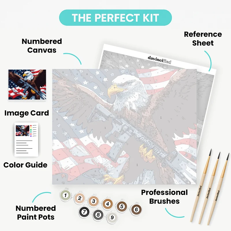 American Eagle with Rifle - Paint by Numbers Kit