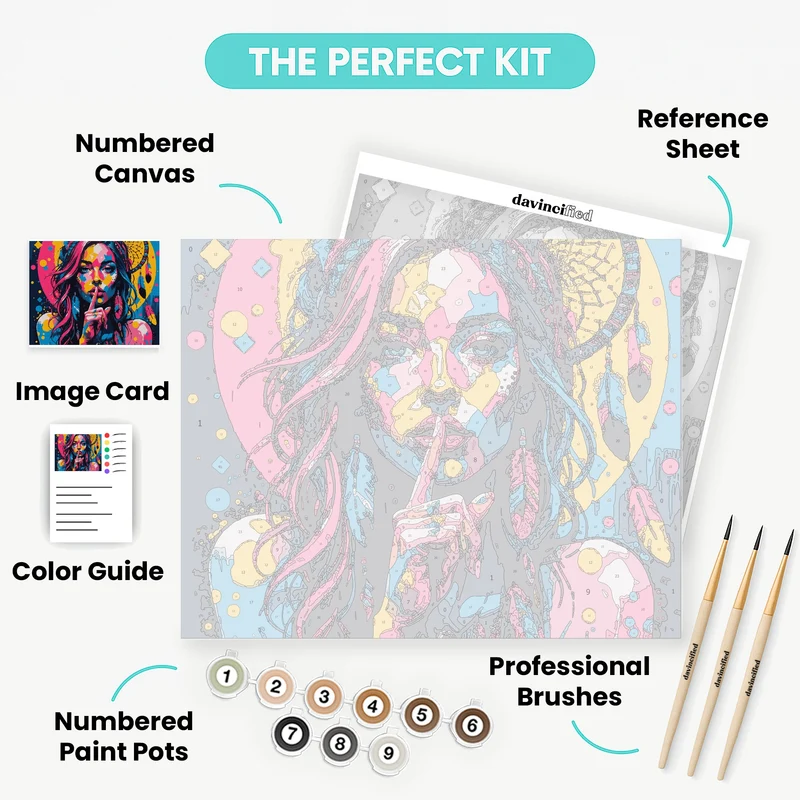 Vibrant Native American Portrait - Paint by Numbers Kit