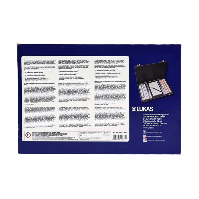 Set akvarel boja LUKAS Aquarell 1862 u kutiji - 70 posudica s priborom