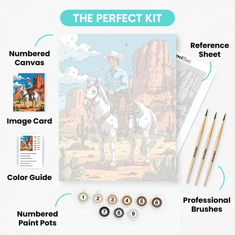 Desert Cowboy Rider - Paint by Numbers Kit