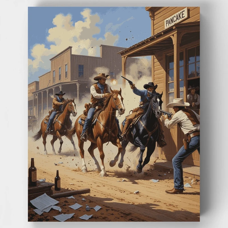 Wild West Shootout - Paint by Numbers Kit