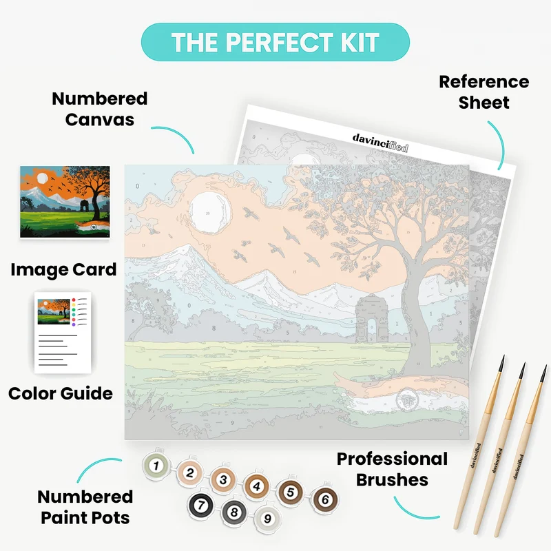 Indian Patriotic Landscape with India Gate - Paint by Numbers Kit