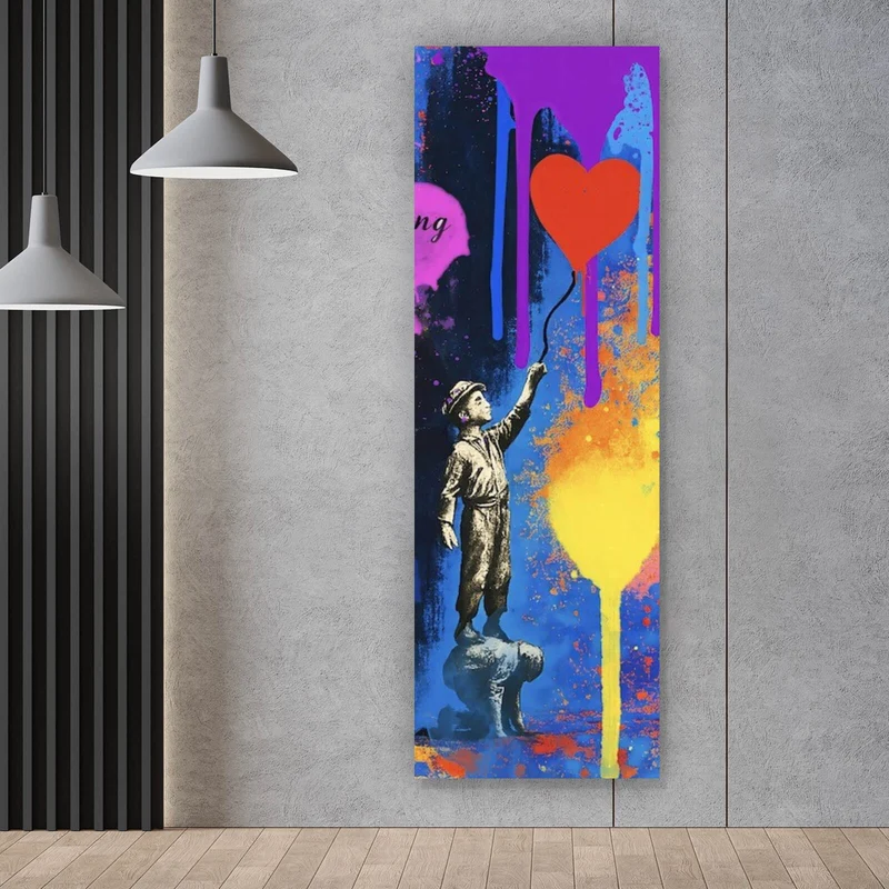 Aluminiumbild gebürstet Pop Art Wandbild mit inspirierendem Zitat Panorama Hoch