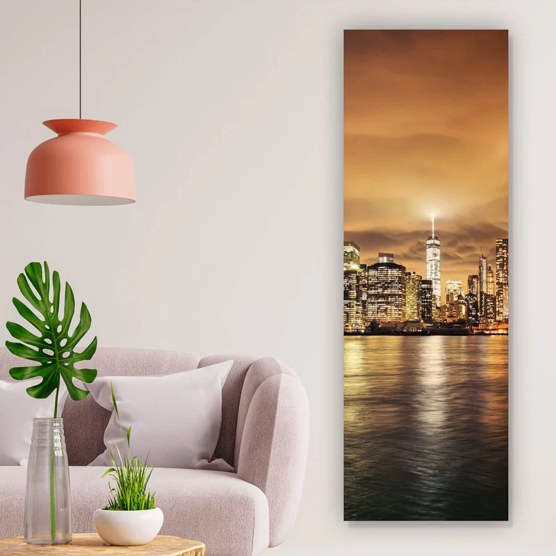 Poster Manhattan bei Sonnenuntergang Panorama Hoch