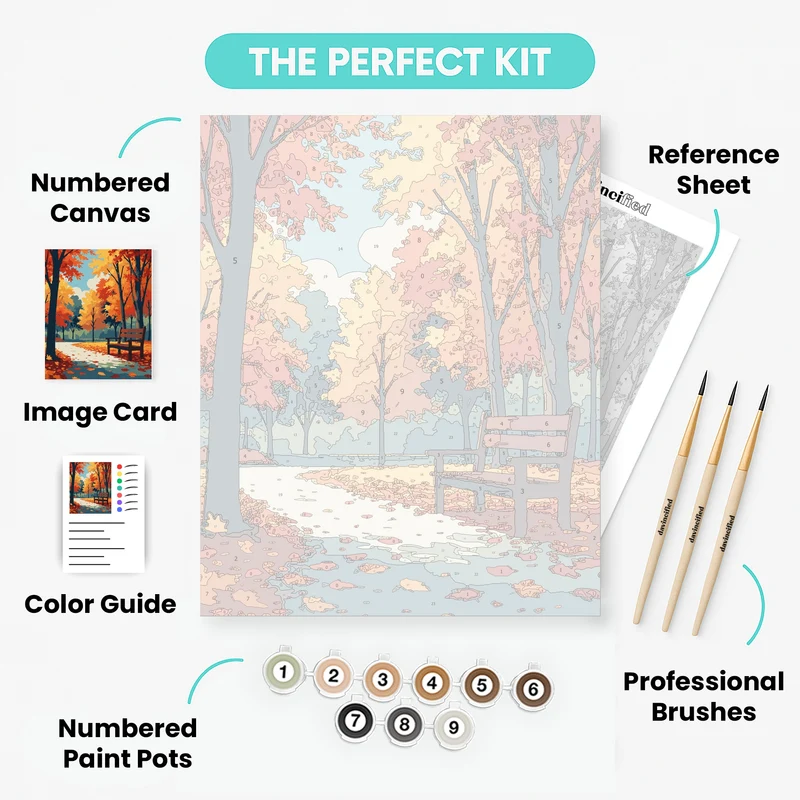 Autumn Park Pathway - Paint by Numbers Kit