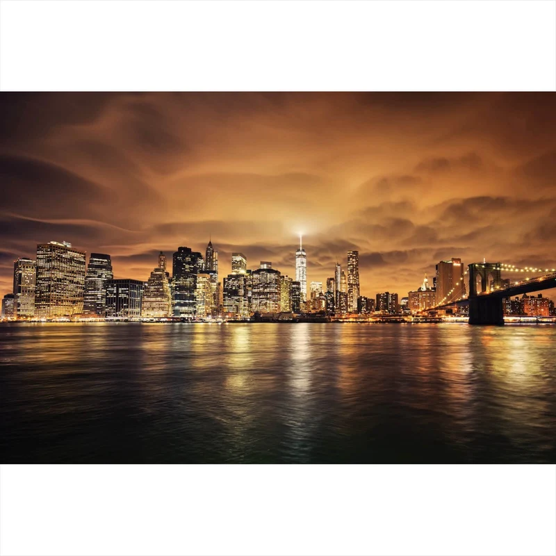 Spannrahmenbild Manhattan bei Sonnenuntergang Querformat