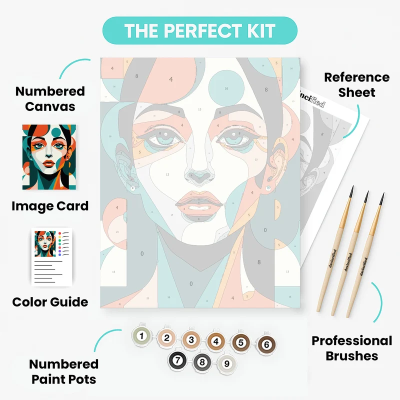 Geometric Portrait - Paint by Numbers Kit