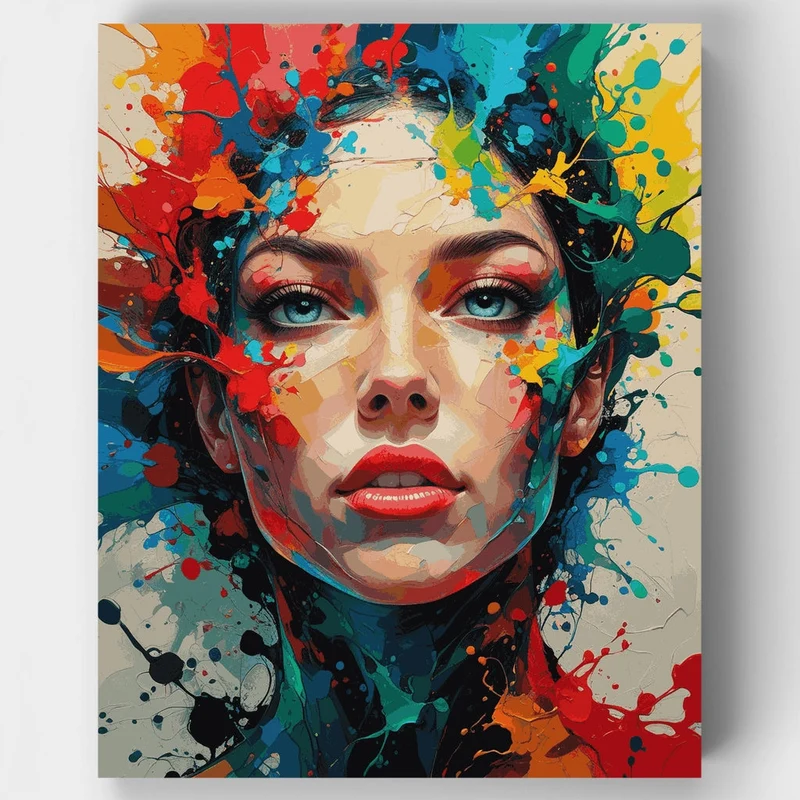 Colorful Splash Portrait - Paint by Numbers Kit