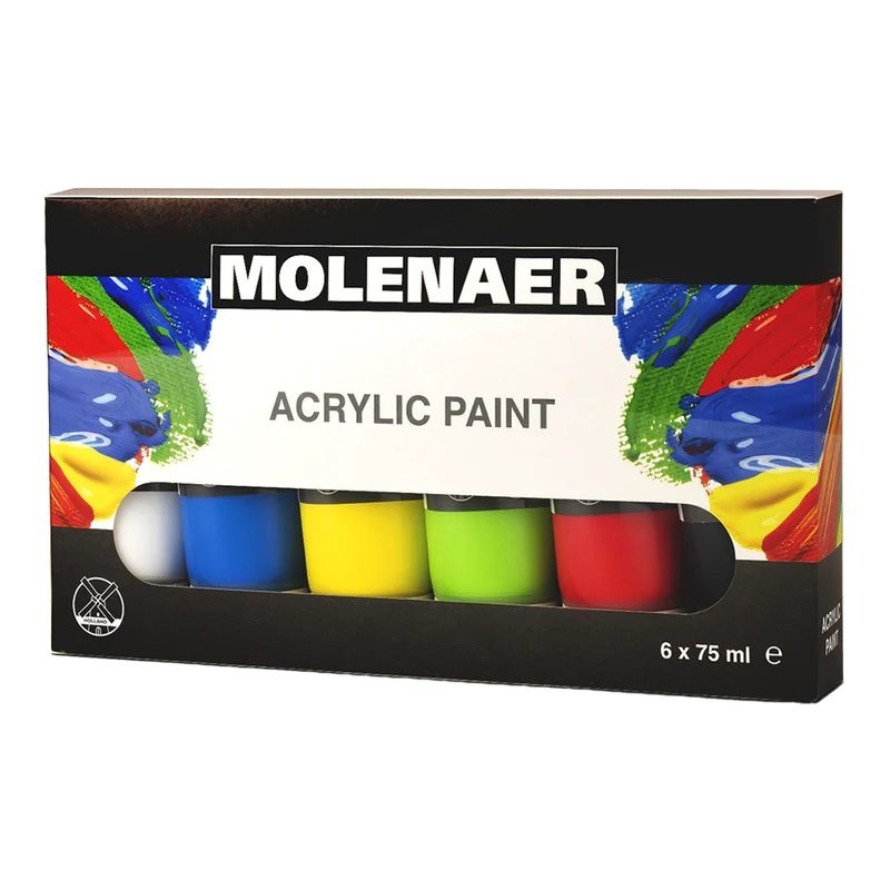 Set akrilnih boja Molenaer 6 x 75 ml - mix boja