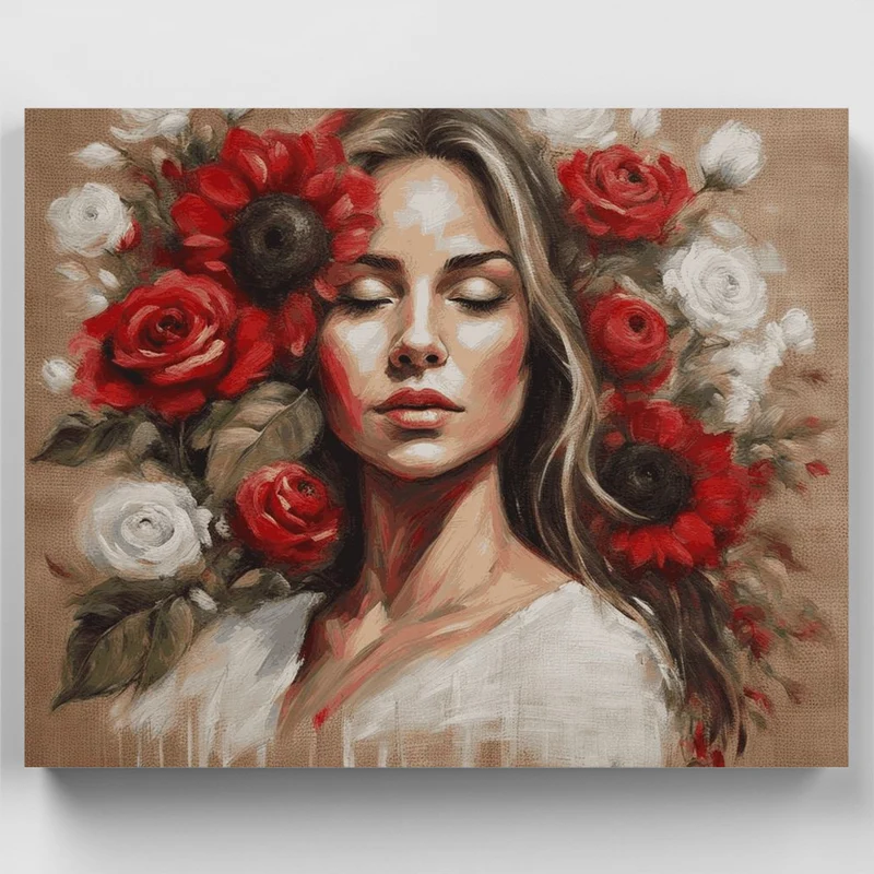 FLower Woman #1606 - Paint by Numbers Kit
