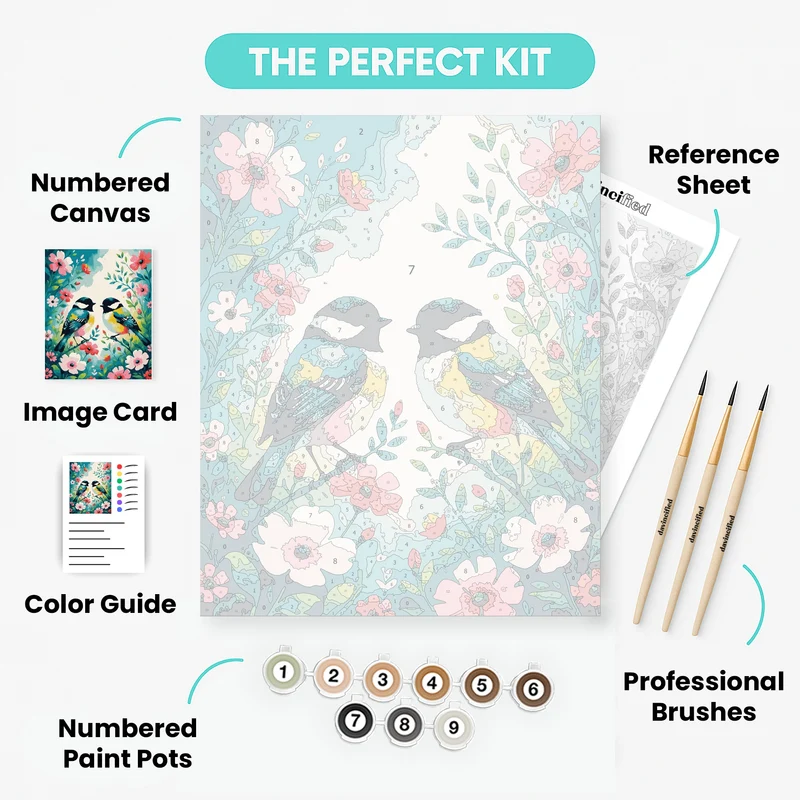Spring Birds and Flowers - Paint by Numbers Kit