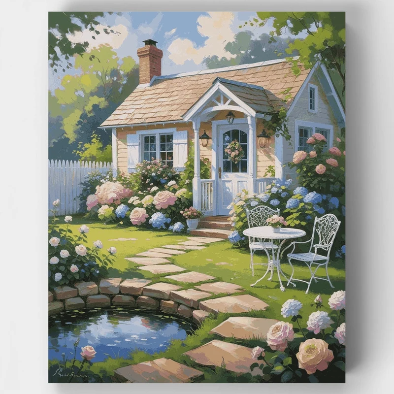 Cottage Garden Paradise - Paint by Numbers Kit