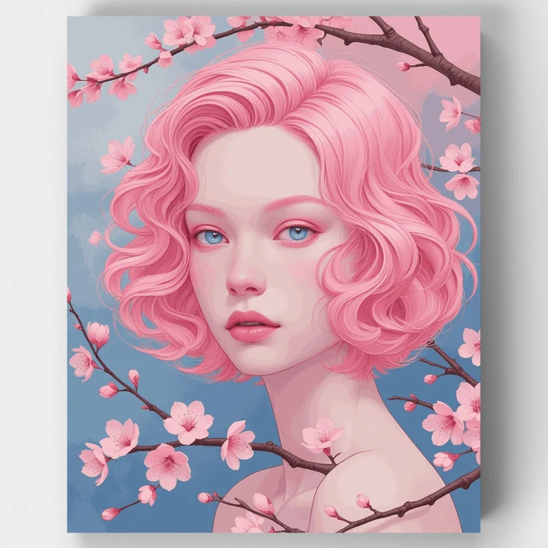 Cherry Blossom Portrait - Paint by Numbers Kit