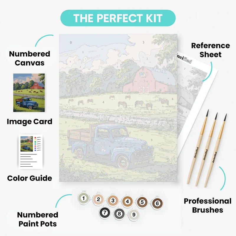 American Farm with Horses - Paint by Numbers Kit