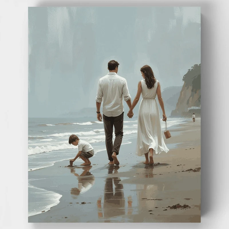 Beach Family Stroll - Paint by Numbers Kit