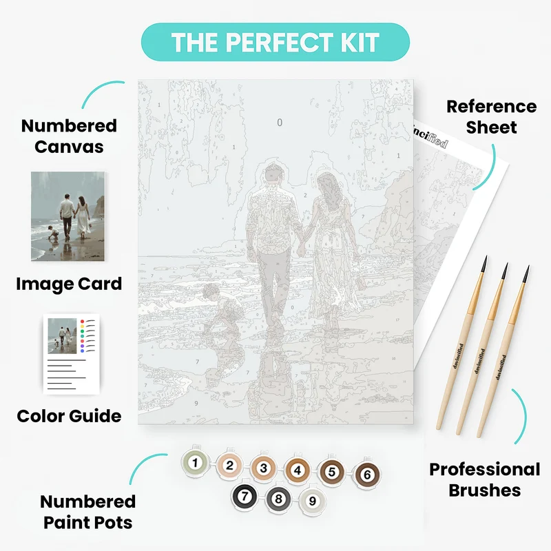 Beach Family Stroll - Paint by Numbers Kit