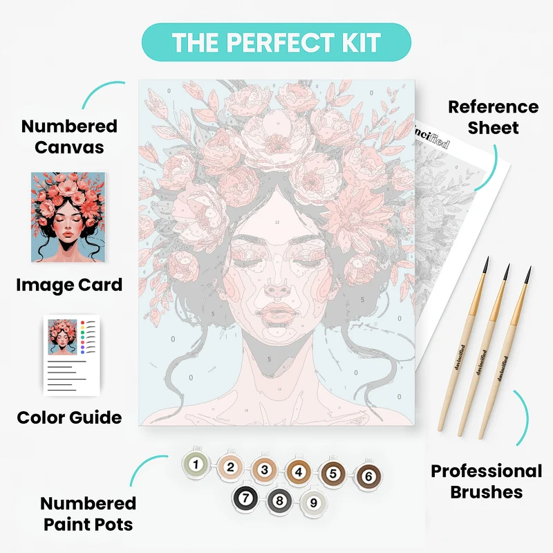 Coral Flower Crown - Paint by Numbers Kit