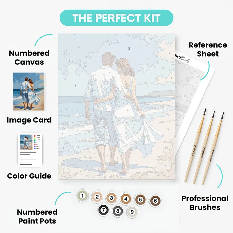 Beach Couple Stroll - Paint by Numbers Kit