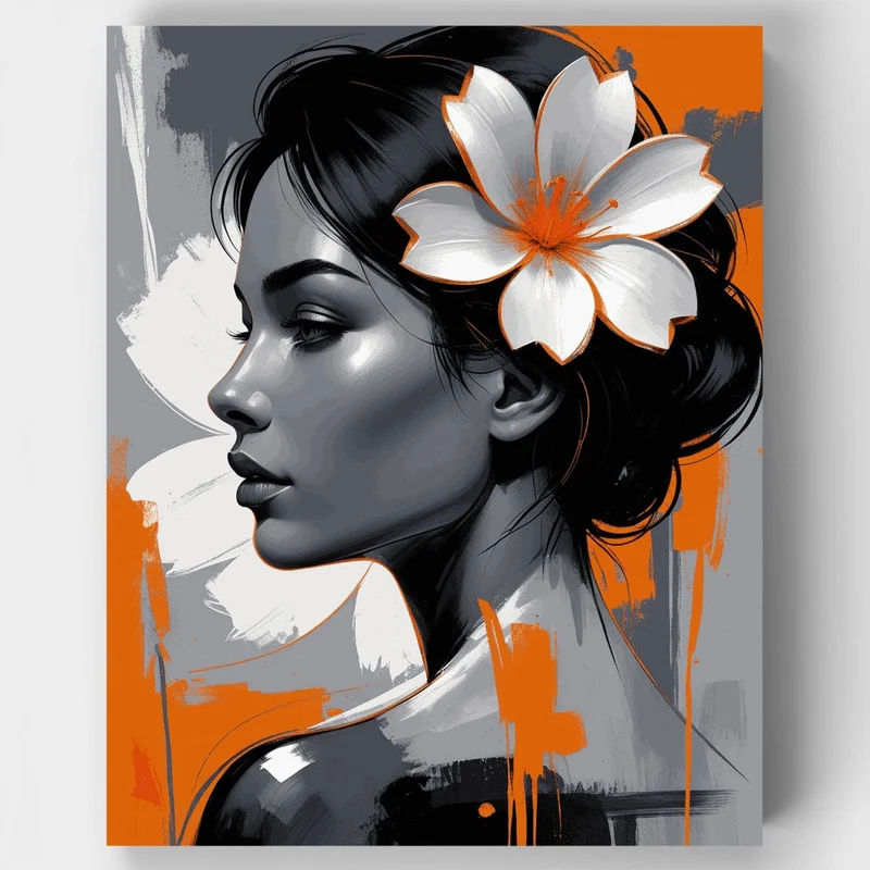 Elegant Flower Portrait - Paint by Numbers Kit