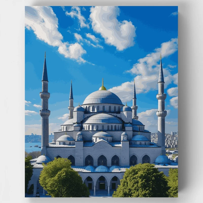 Blue Mosque in Istanbul - Paint by Numbers Kit