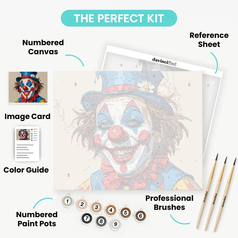 Festive Circus Clown - Paint by Numbers Kit