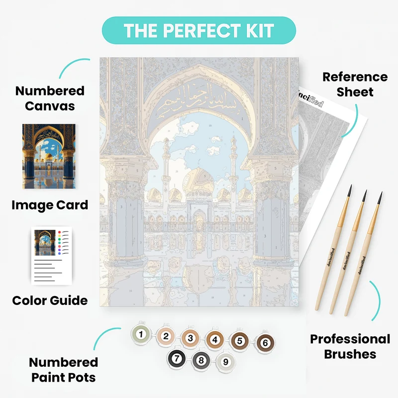 Golden Dome Mosque Archway - Paint by Numbers Kit