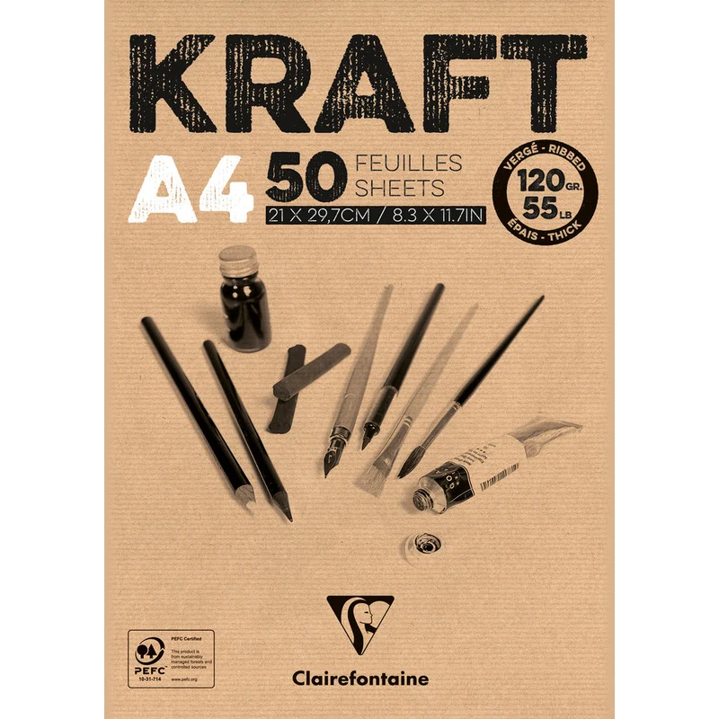Clairefontaine blocco di carta kraft incollato