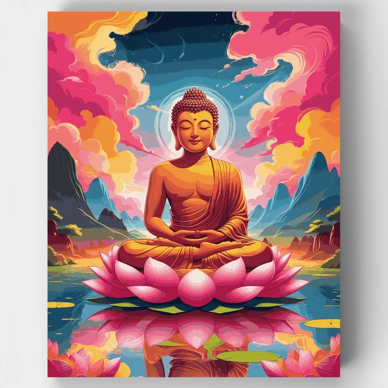 Buddha in Lotus Meditation - Paint by Numbers Kit