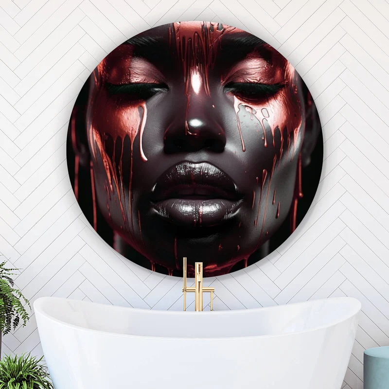Aluminiumbild African Red Woman Kreis