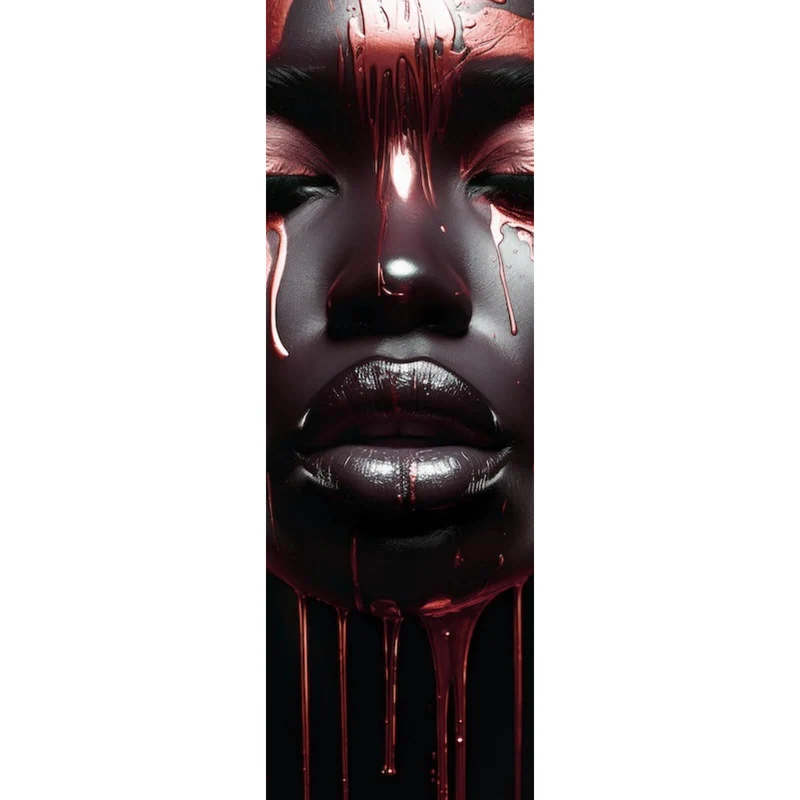 Acrylglasbild African Red Woman Panorama Hoch